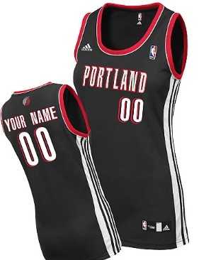 Womens Customized Portland Trail Blazers Black Basketball Jersey